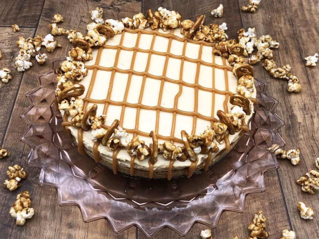 Salted caramel cheesecake ready to eat
