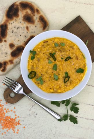 Best tarka dhal with naan bread and masoor dhal