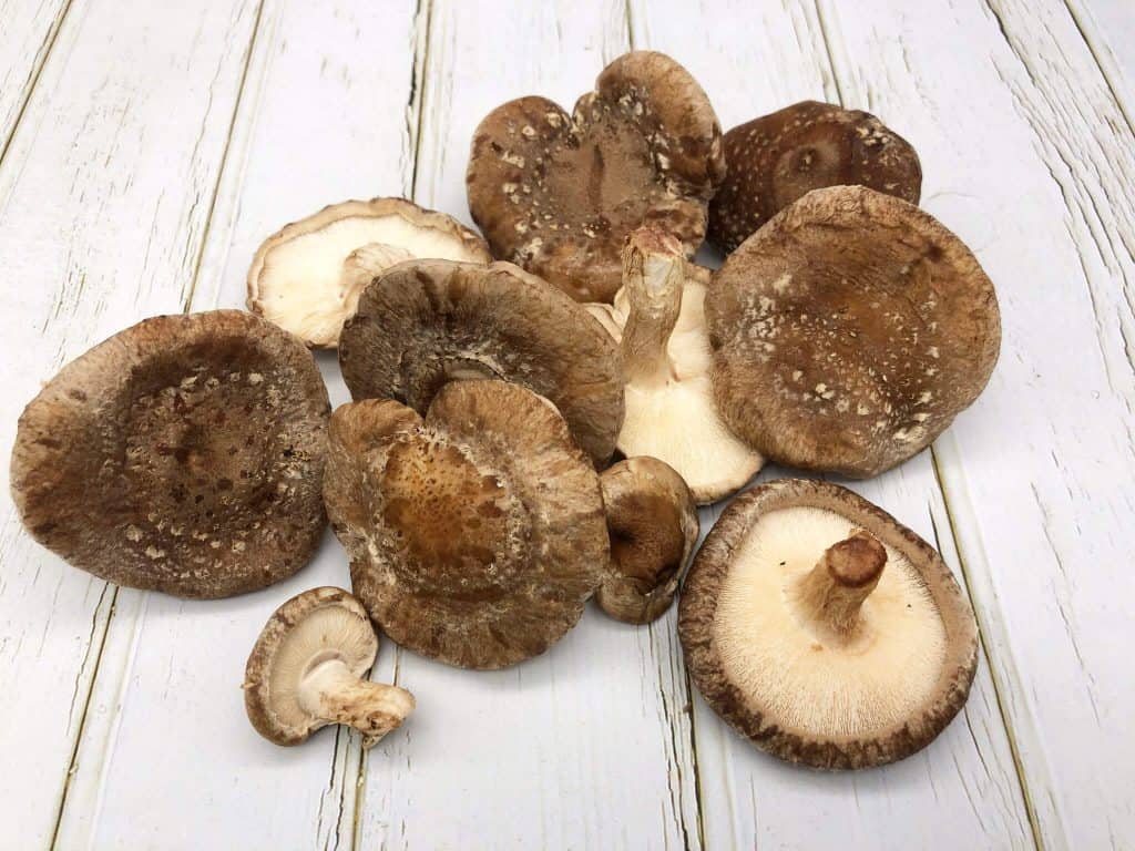 Asian shitake mushrooms ready to use