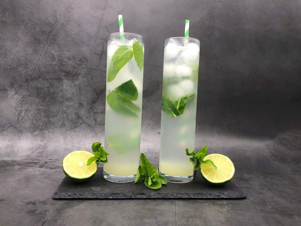 Two mojito cocktails