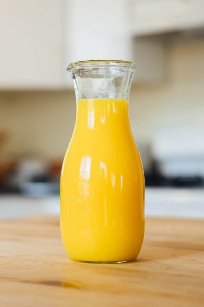 A bottle of orange juice