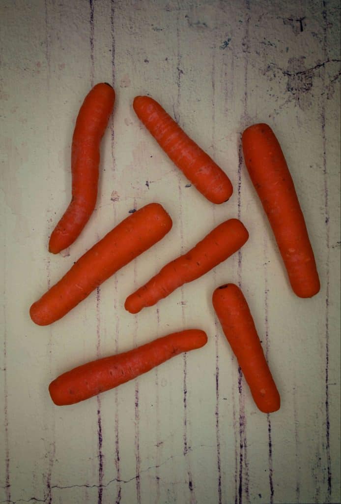 Unpeeled carrots