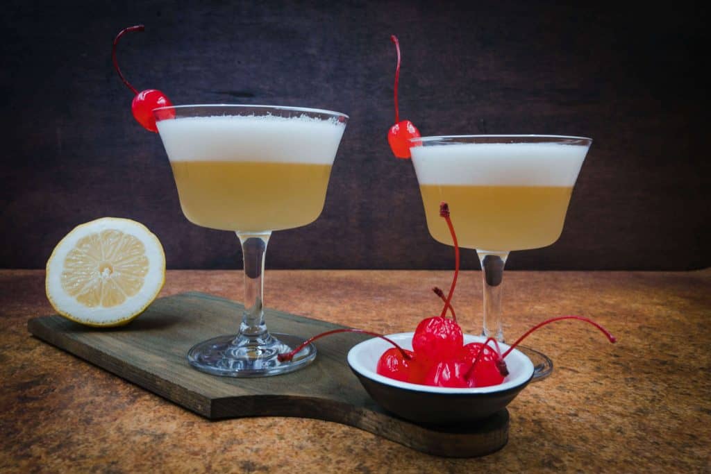 Delicious and refreshing homemade whiskey sour mocktails ready to drink
