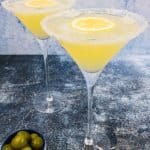 Two zesty lemon drop martinis