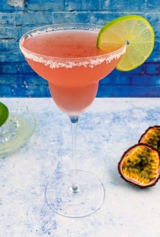 Passion fruit margarita with lime juice