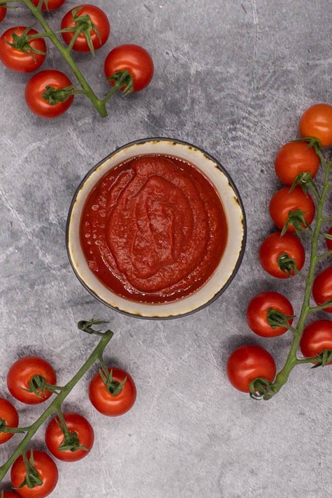 Homemade tomato sauce with cherry tomatoes