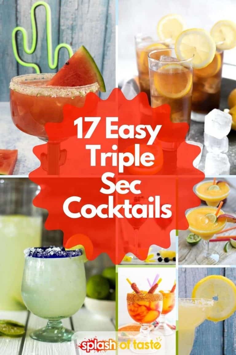 Collage showing 7 Triple sec cocktails for 17 easy triple sec cocktails post