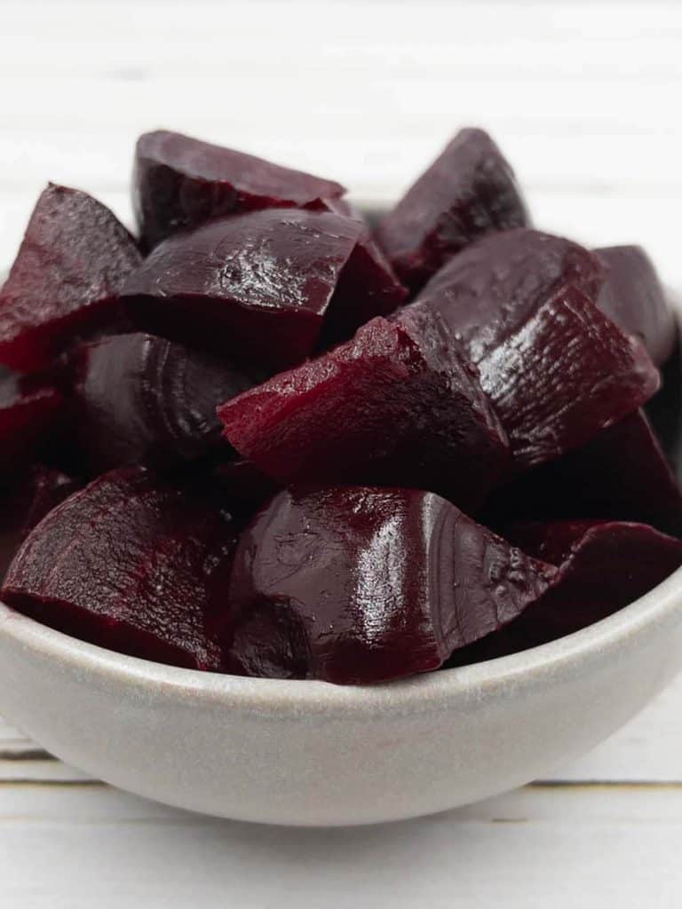 Close up of freshly roasted beets