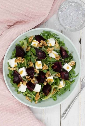 Homemade beetroot salad with feta