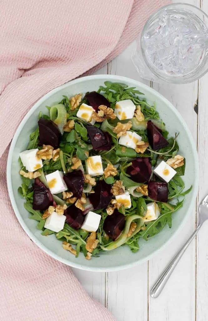 Homemade beetroot salad with feta