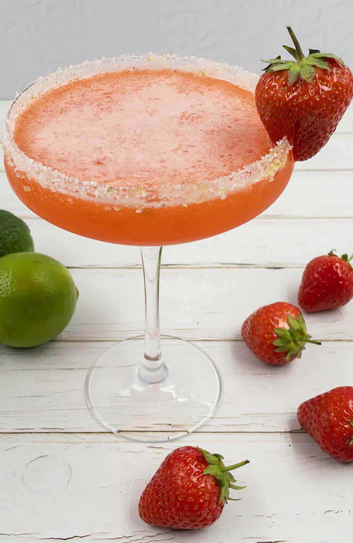 Delicious strawberry daiquiri cocktail.