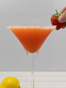 Add strawberries to your strawberry martini it finish it off.