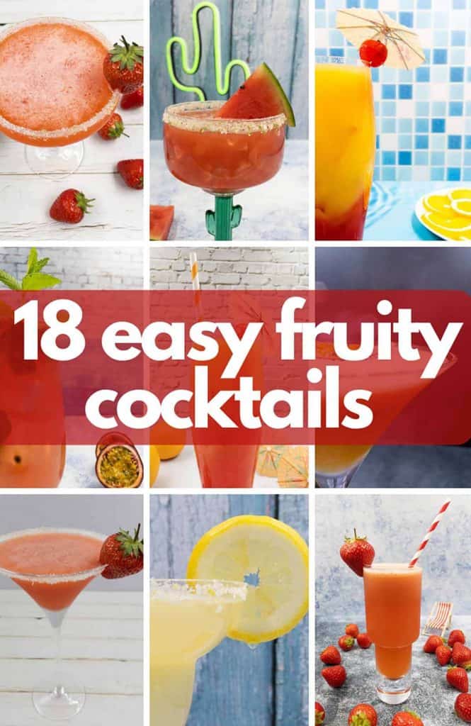 Easy fruity cocktail drinks image for pinterest.