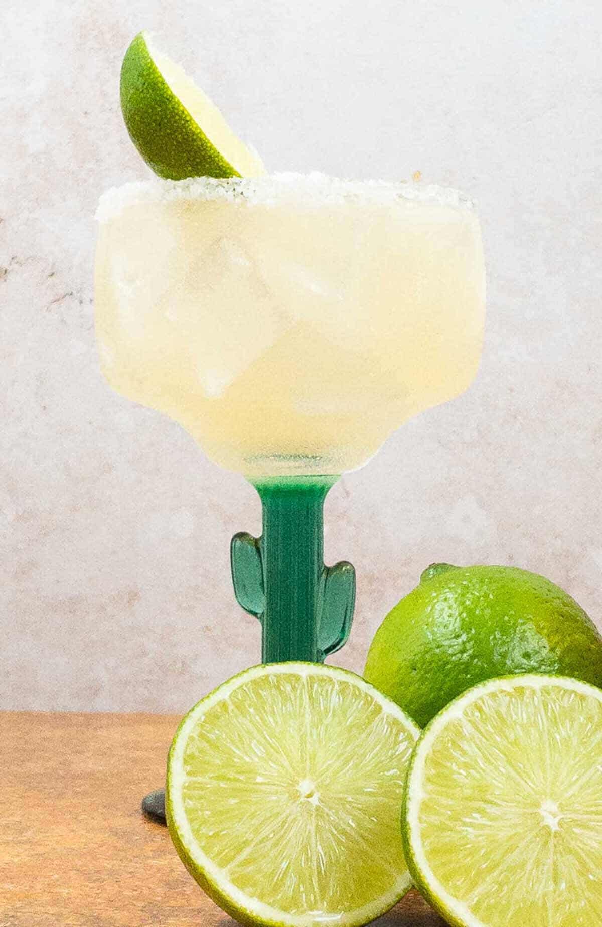 Classic margarita in glass.