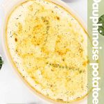 Potatoes dauphinoise image for Pinterest.