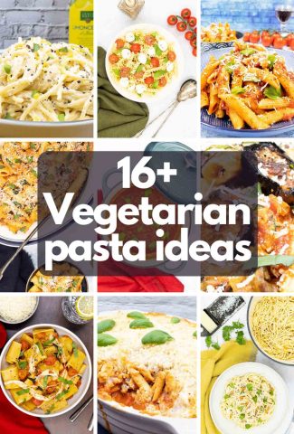 A collection of vegetarian pasta recipes for Pinterest.