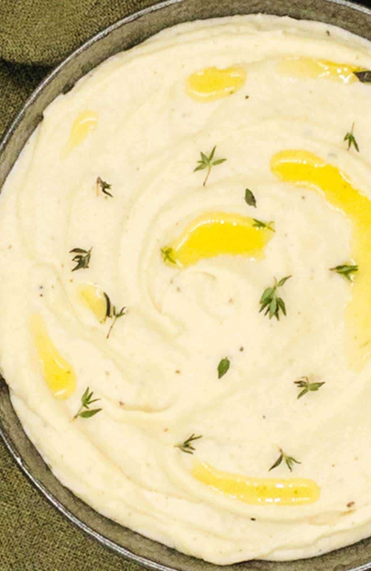 Creamy parsnip puree freshly made.