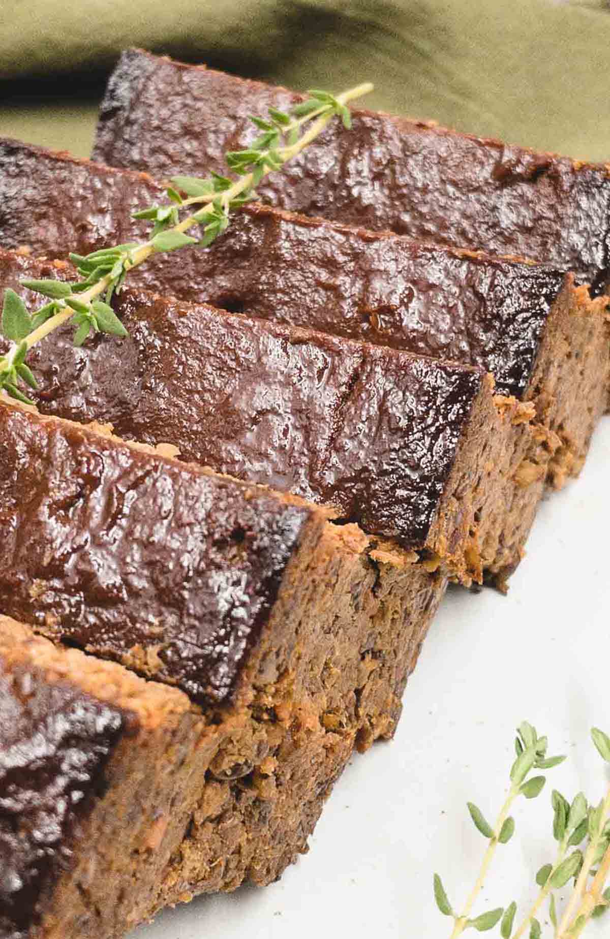 Delicious vegan lentil loaf.