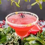 Cranberry margarita Christmas cocktail.