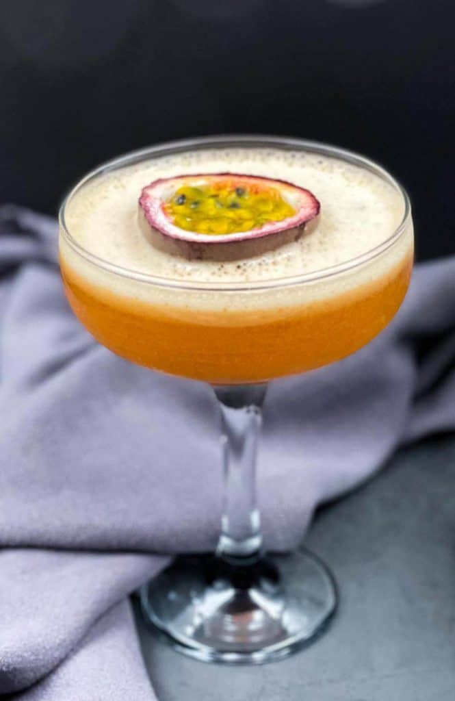 Passion fruit martini cocktail.