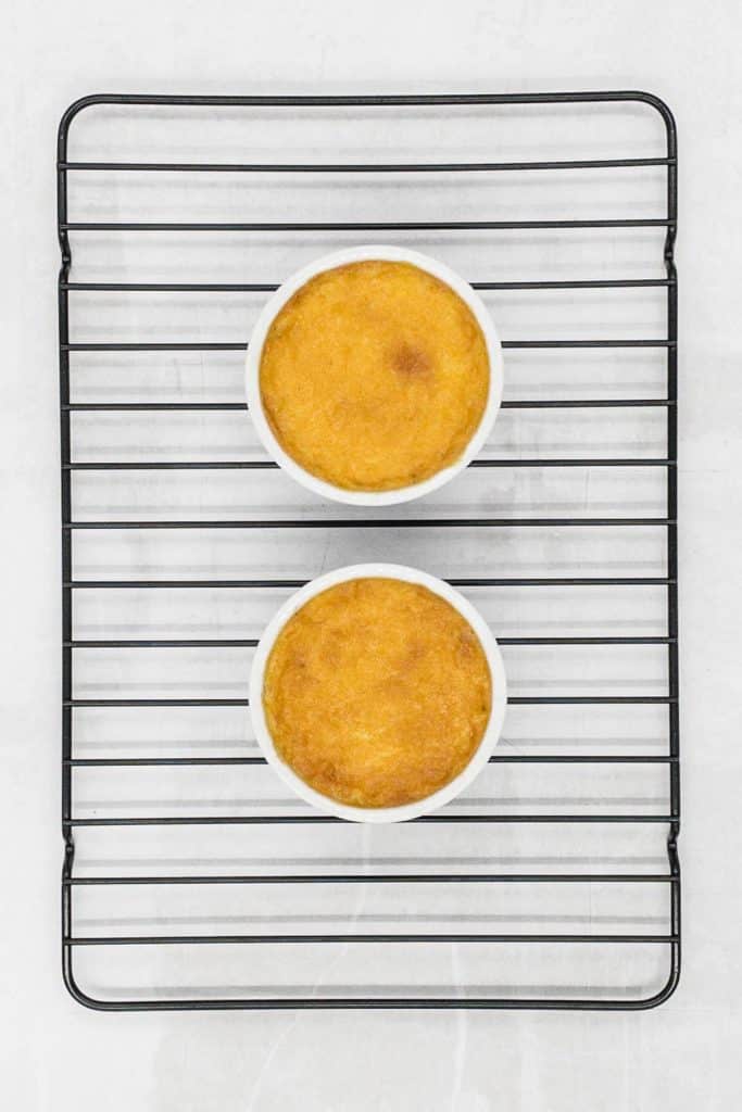 Cool baked creme brulee on wire rack.