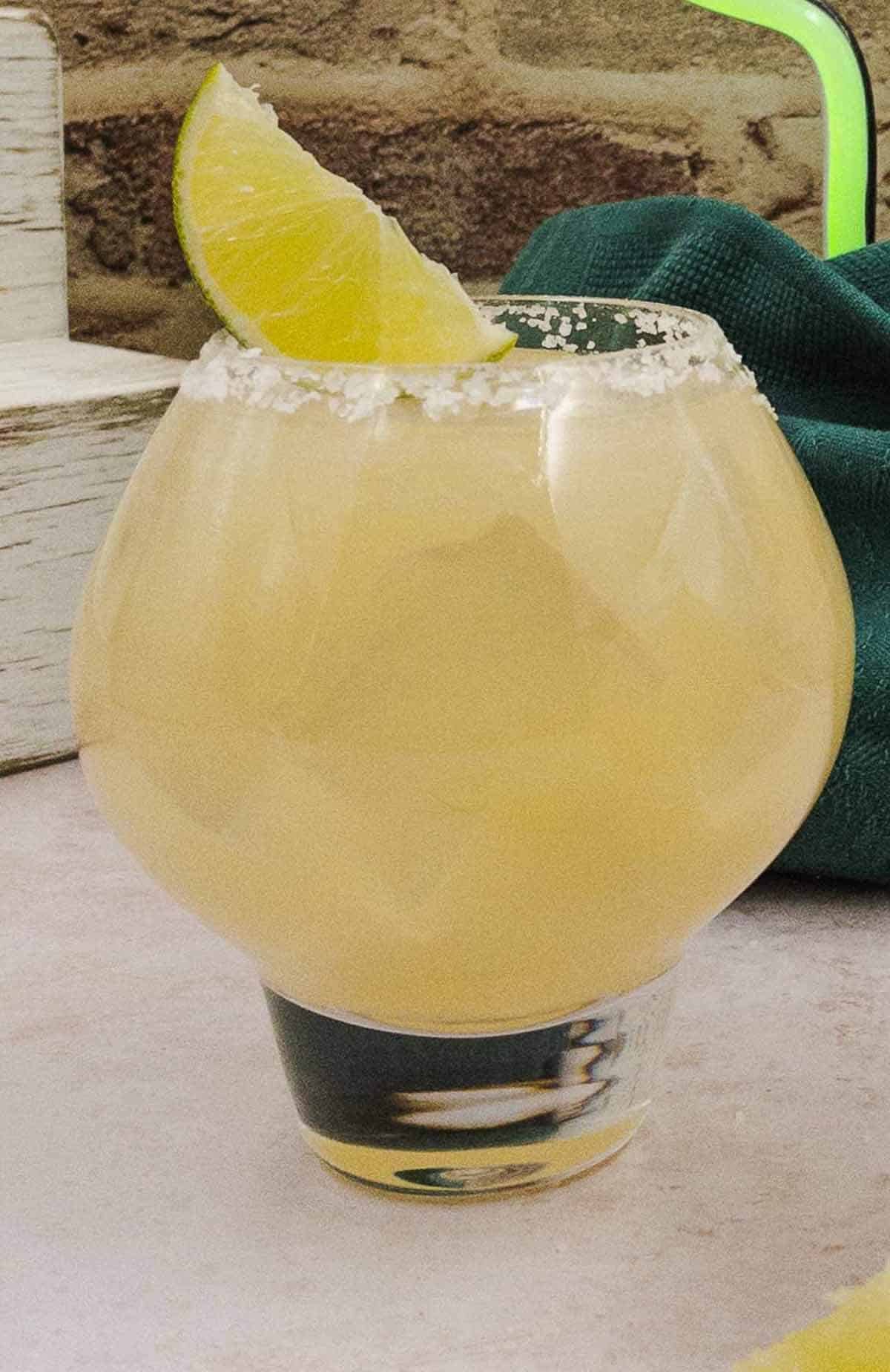 A glass full of salty chihuahua cocktail.