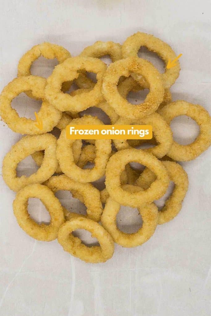 Ingredients needed, frozen onion rings.