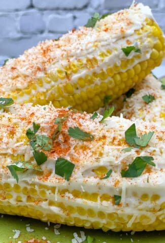 Mexican street corn straight out of the air fryer.