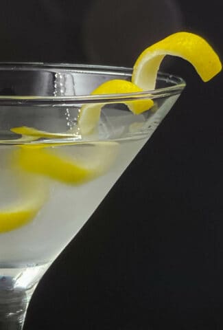 Vesper martini in a cocktail glass.