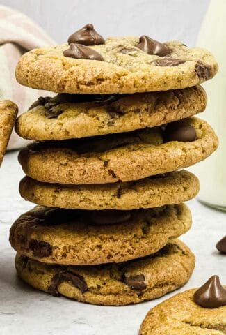 Chocolate chip cookie stack.
