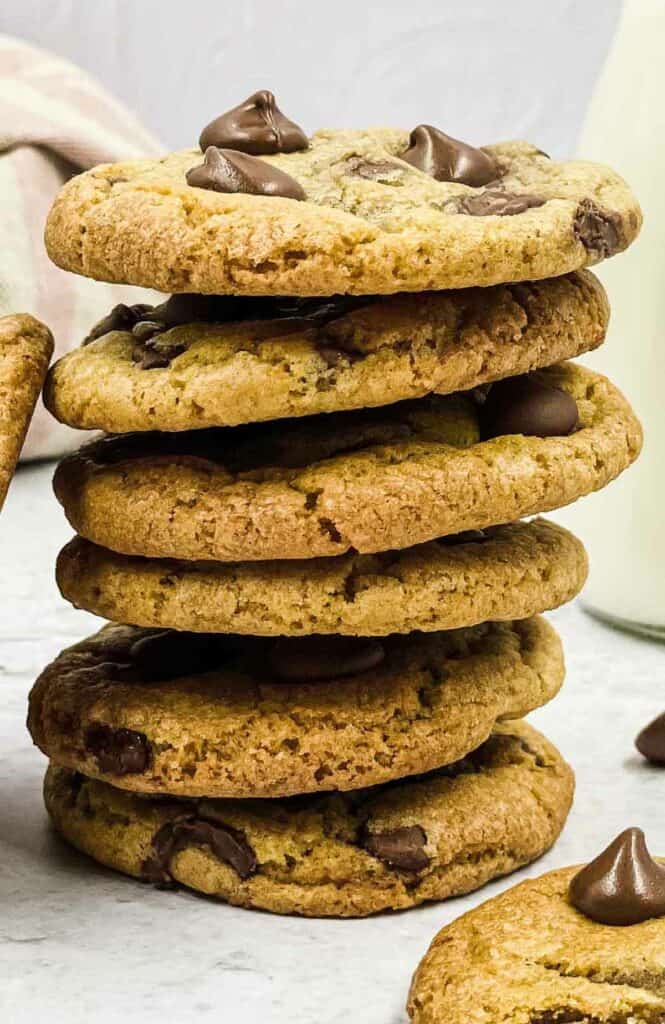 Chocolate chip cookie stack.