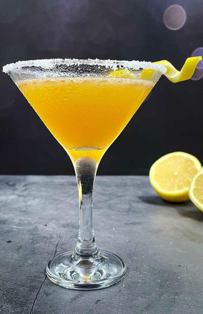 Sidecar drink in a cocktail glass.