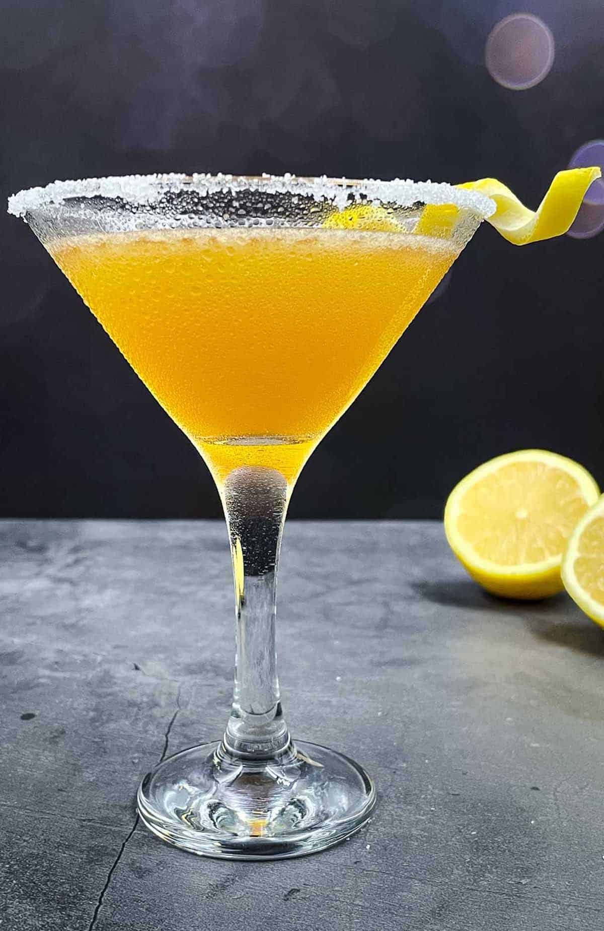 Sidecar drink in a cocktail glass.