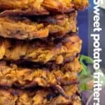 Sweet potato fritters image for Pinterest.