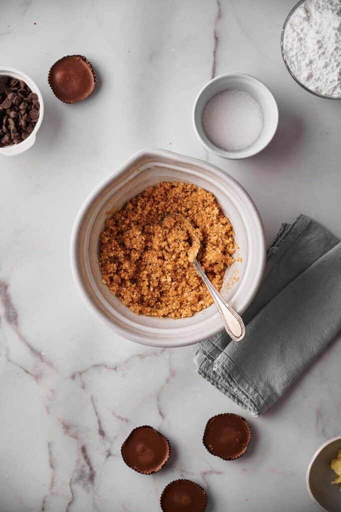 All the ingredients mixed together in a bowl.