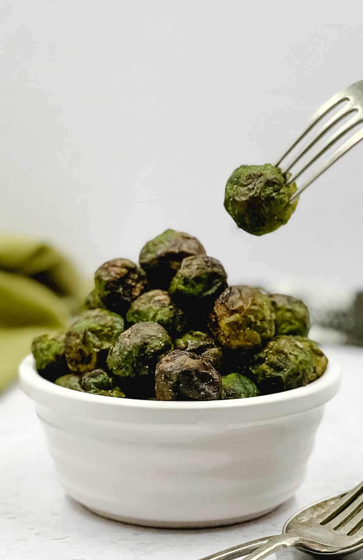 Brussels sprouts cooked and ready to eat.