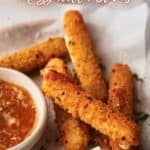Air fryer mozzarella sticks image for Pinterest.