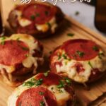 Air fryer pizza bagel bites image for Pinterest.