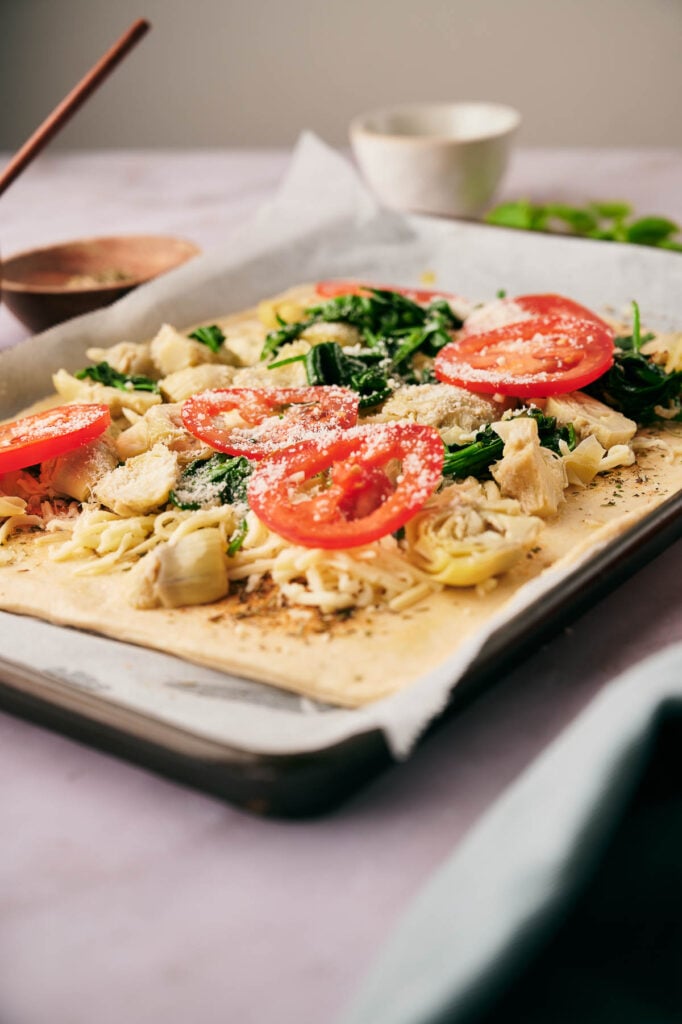 Fresh tomatoes and Parmesan cheese added.