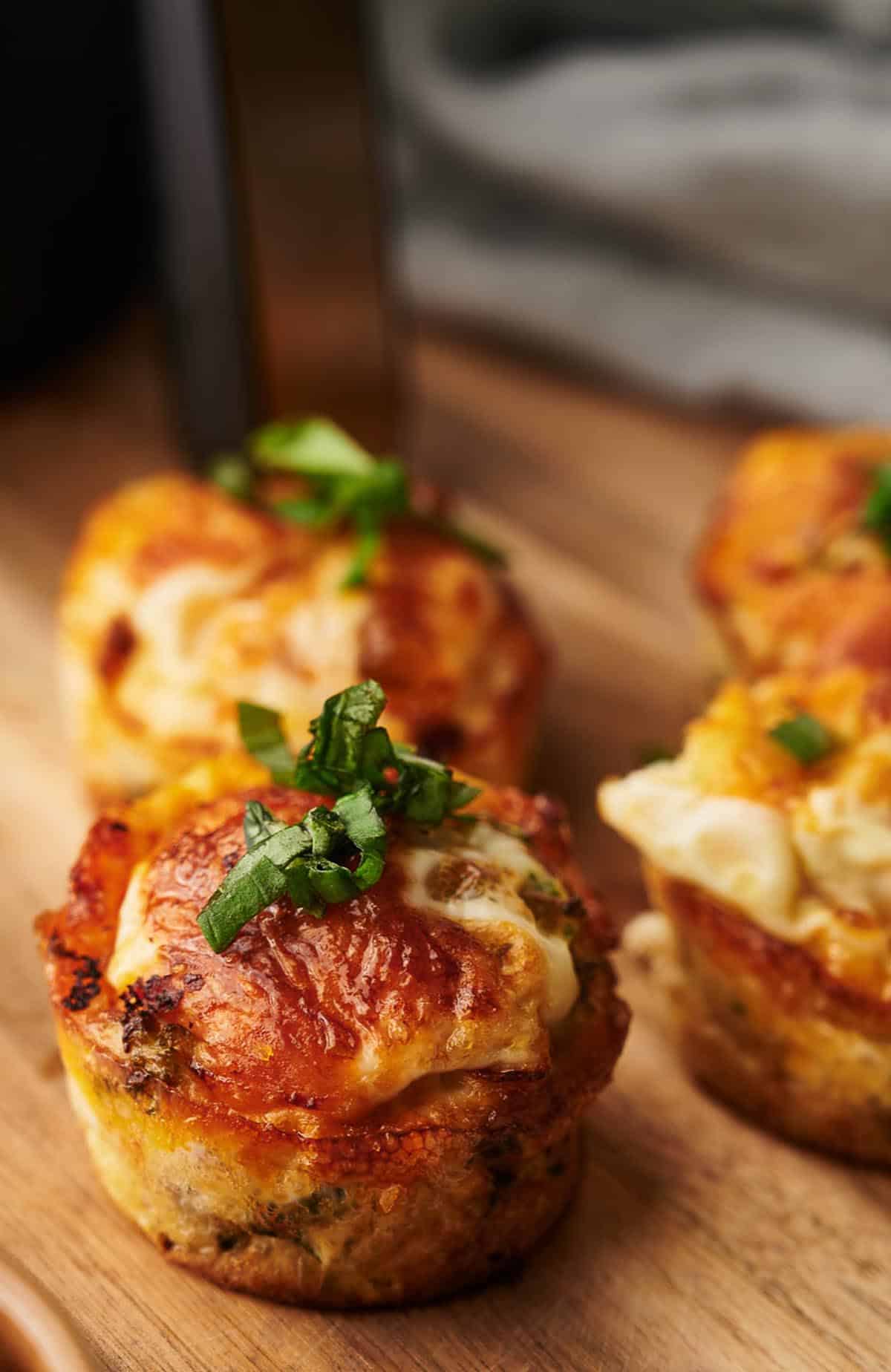 Air fryer egg bites, ready to eat.