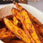 Air fryer sweet potato wedges image for Pinterest.