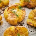 Smashed potatoes image for Pinterest.