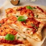 Air fryer flatbread pizza image for Pinterest.