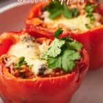 Air fryer stuffed peppers image for Pinterest.