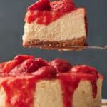 Strawberry cheesecake image for Pinterest.