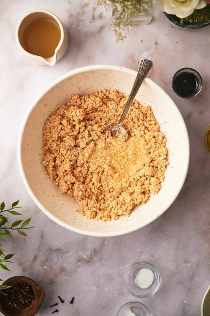 Tofu mixture combined with other ingredients.