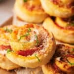 Homemade pizza rolls image for Pinterest.