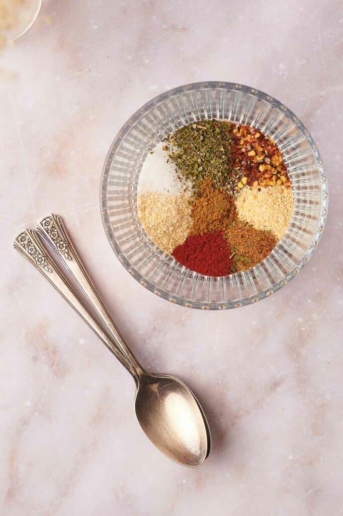 Taco seasoning ingredients in a small bowl.