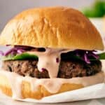 Black bean burger image for Pinterest.