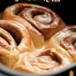 Air fryer cinnamon roll image for Pinterest.